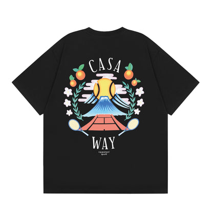 Casa American fashion brand online auction short sleeve men's couple ins summer super hot T-shirt women's top short sleeve loose European version