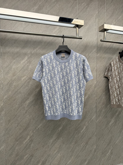 [Ceiling, After-sales Support] Real shot of classic 26DR jacquard old money wool knit short-sleeve shirt