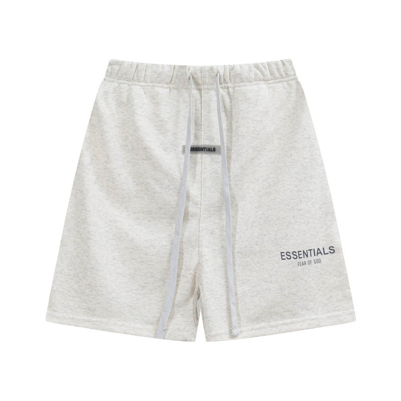 European and American trendy brand 25SS silicone letter logo casual shorts summer loose cropped pants for men and women