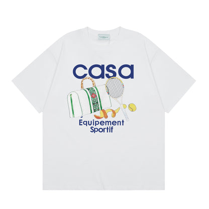 New Casa Casablanca Short Sleeve Correct Edition Ins European and American Niche Trendy Brand Cotton Casual High Street European and American T-shirt