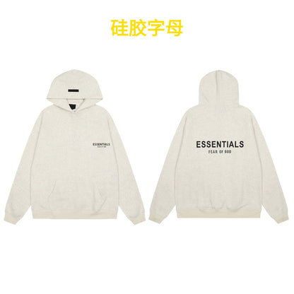 American flocked heavy hooded sweatshirt men's plush couple style winter trendy brand loose hoodie jacket for men and women