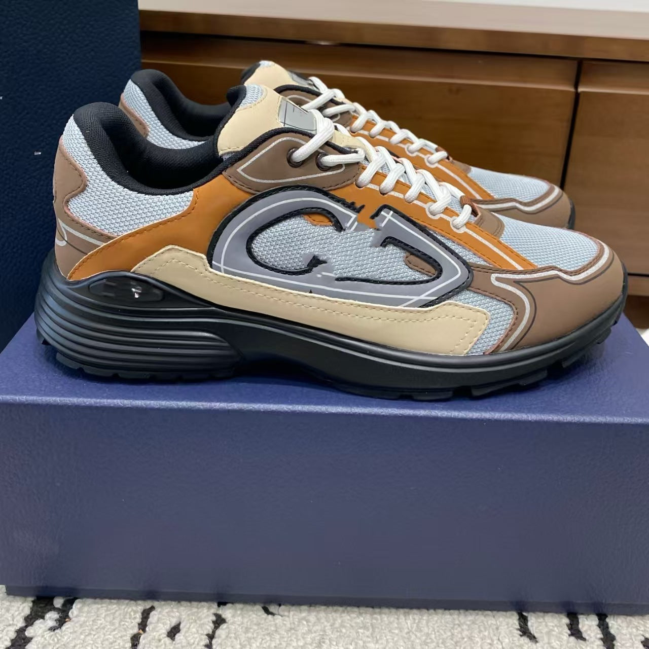 Dad shoes for women, C thick-soled height-increasing D, breathable color-block casual sneakers, versatile trendy shoes, wholesale low-top casual sneakers