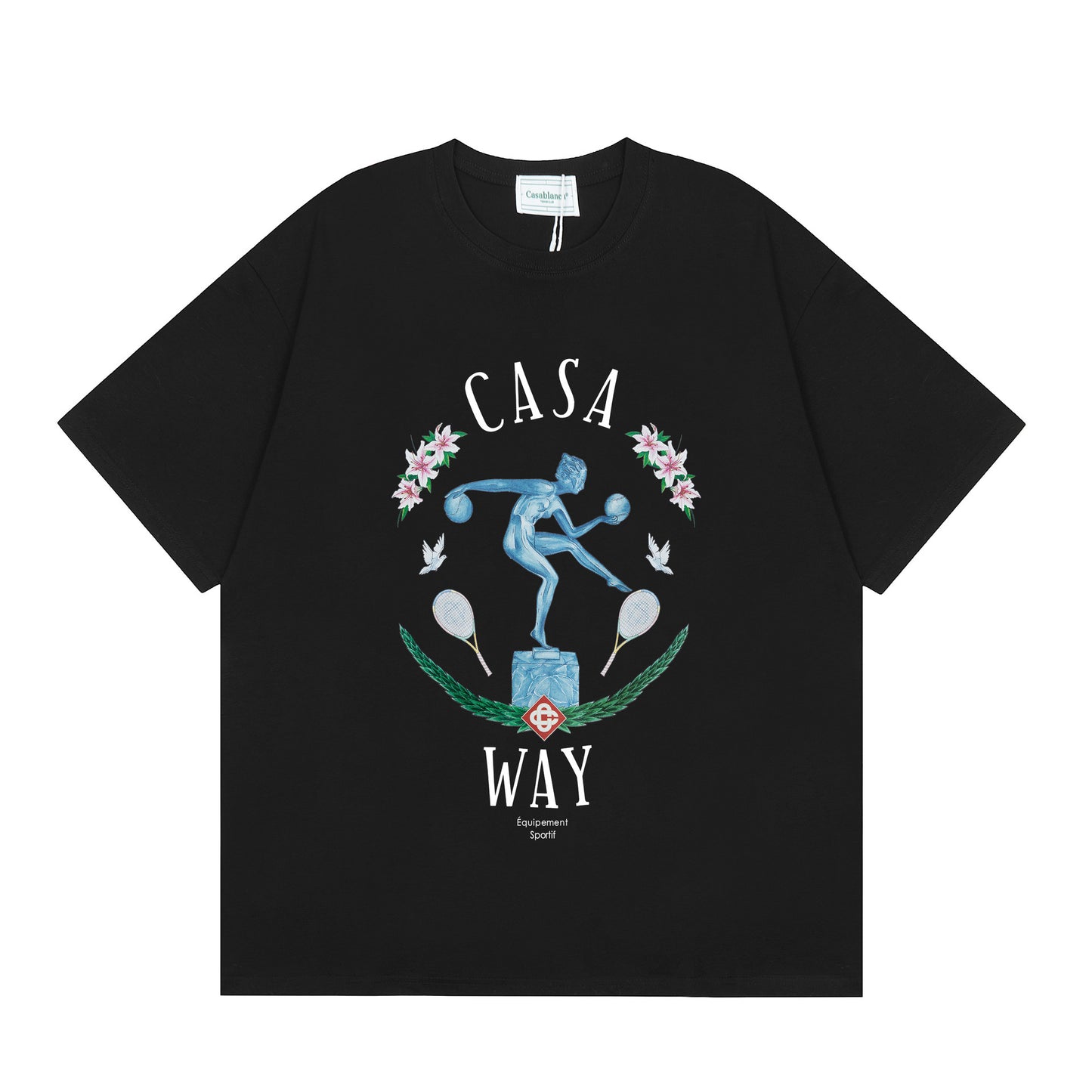 New Casa Casablanca Short Sleeve Correct Edition Ins European and American Niche Trendy Brand Cotton Casual High Street European and American T-shirt