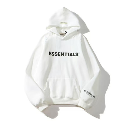 American flocked heavy hooded sweatshirt men's plush couple style winter trendy brand loose hoodie jacket for men and women