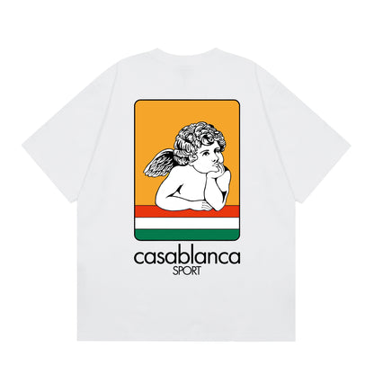 Casa American fashion brand online auction short sleeve men's couple ins summer super hot T-shirt women's top short sleeve loose European version