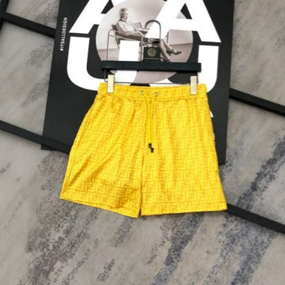 Cross-border wholesale men's beach pants double F letter seaside sports shorts quick-drying stretch slacks