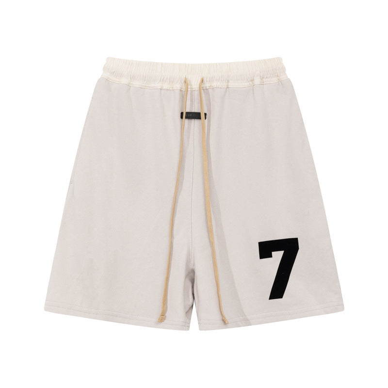 European and American trendy brand 25SS silicone letter logo casual shorts summer loose cropped pants for men and women