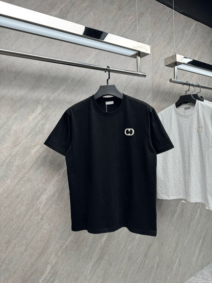 [Ceiling Support After-sales] Real shot classic CD letter embroidery high gram weight 320g round neck short sleeves
