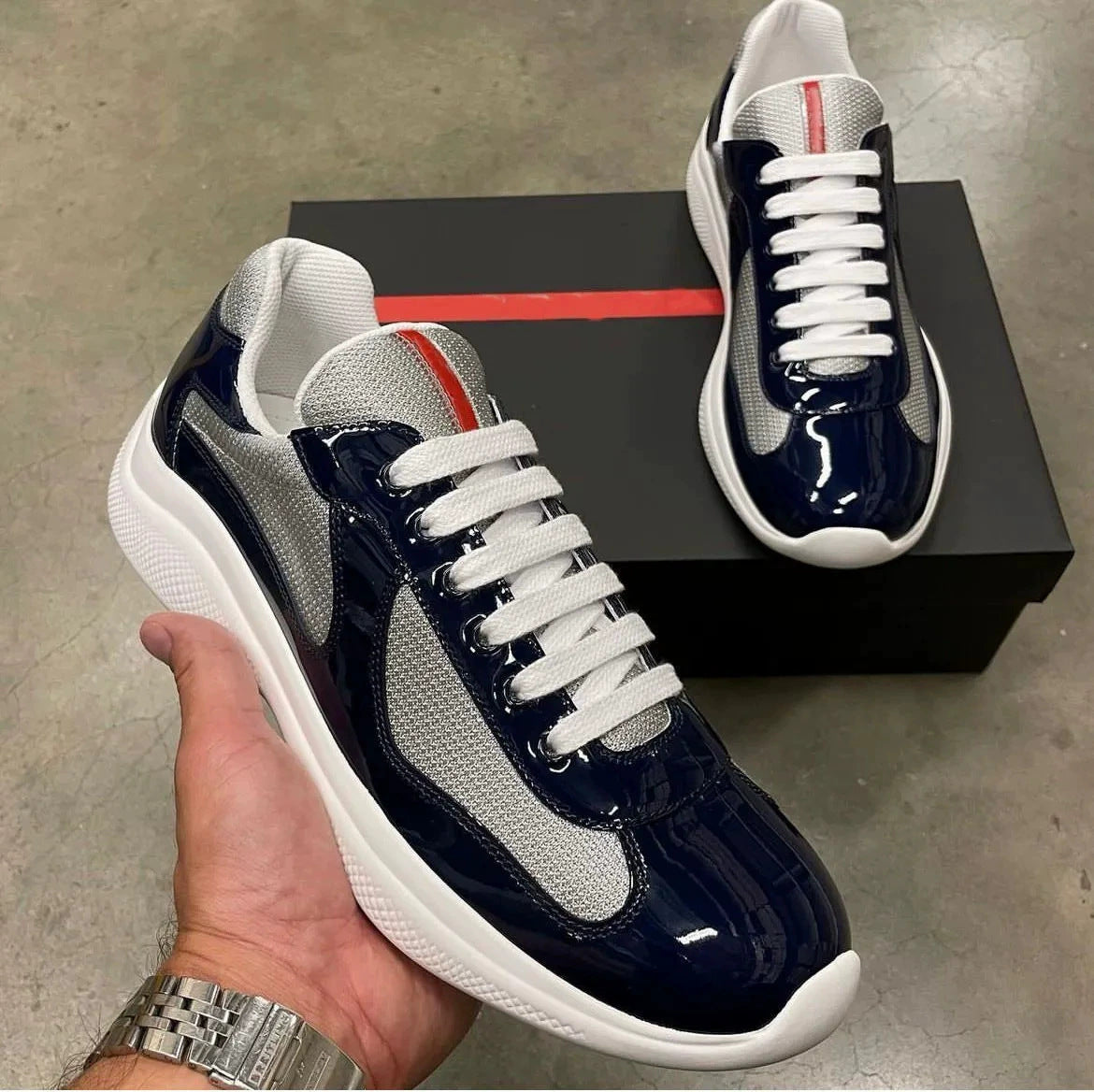 Spot new color-blocked mesh heightened athleisure men's and women's shoes leather big brand classic versatile breathable trend men (Copie)