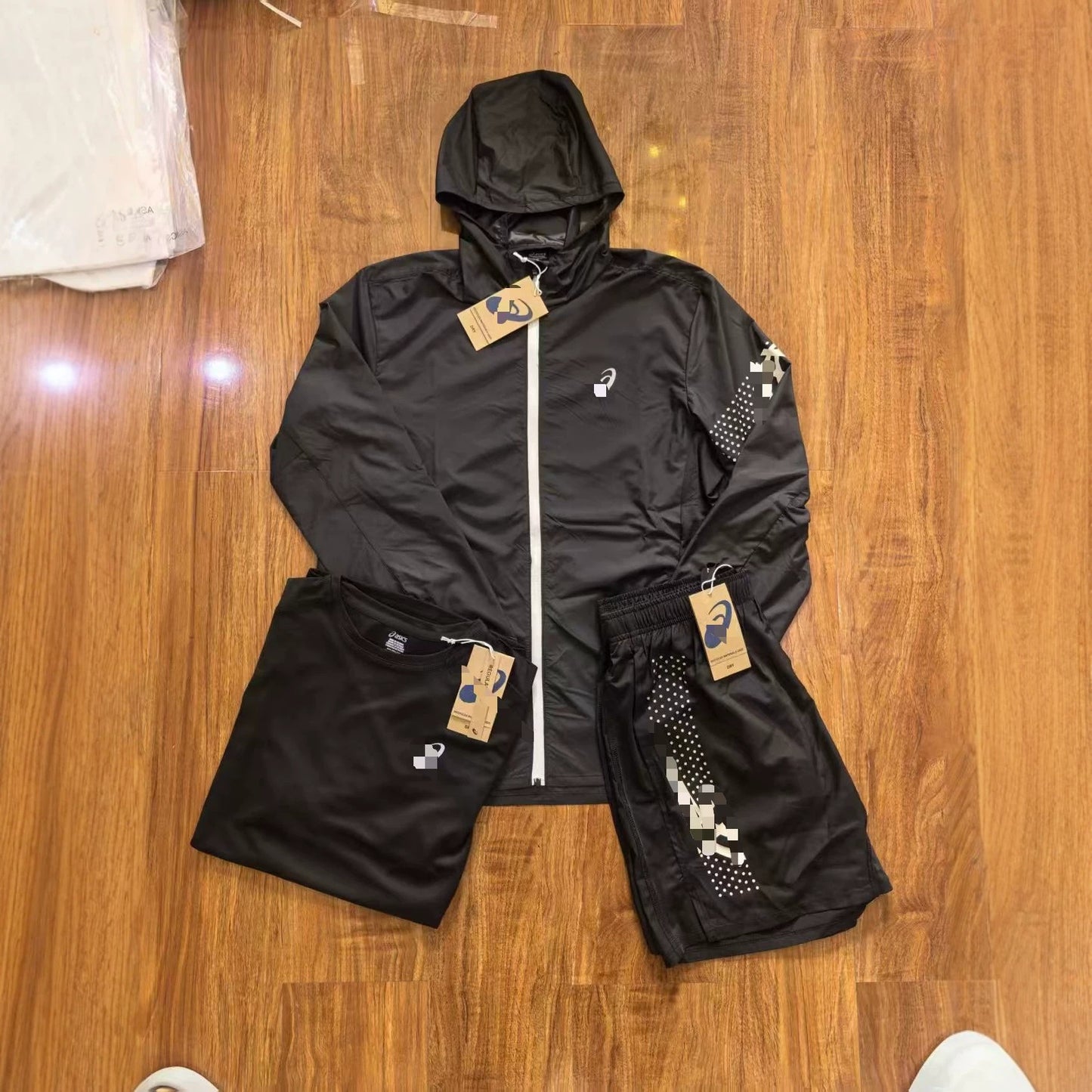 High-end Arthur European and American Cross-border Summer Quick-Dry Sports Casual Breathable Short Sleeve Shorts Jacket Men's Three-Piece Set