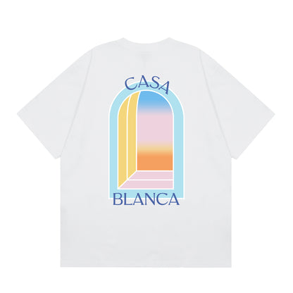 New Casa Casablanca Short Sleeve Correct Edition Ins European and American Niche Trendy Brand Cotton Casual High Street European and American T-shirt