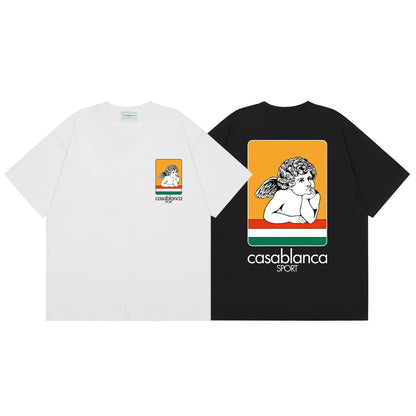 Casa American fashion brand online auction short sleeve men's couple ins summer super hot T-shirt women's top short sleeve loose European version