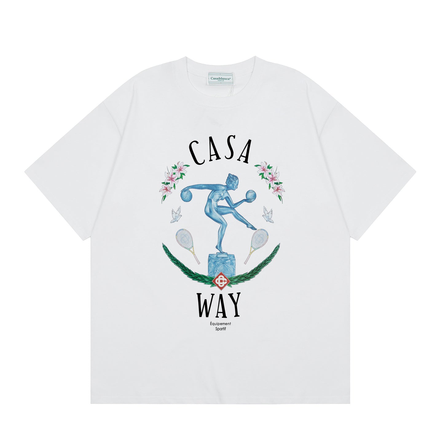 New Casa Casablanca Short Sleeve Correct Edition Ins European and American Niche Trendy Brand Cotton Casual High Street European and American T-shirt
