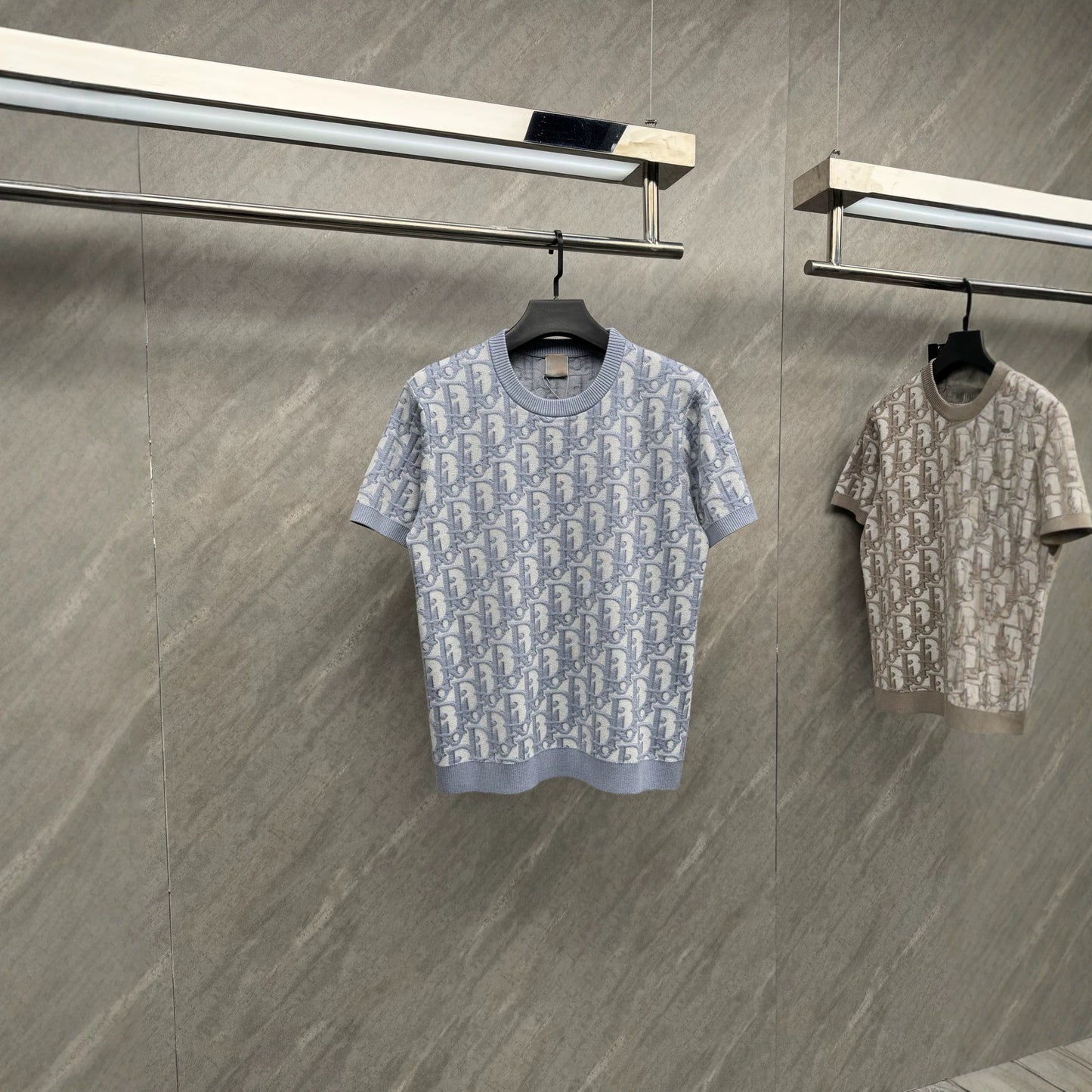 [Ceiling, After-sales Support] Real shot of classic 26DR jacquard old money wool knit short-sleeve shirt