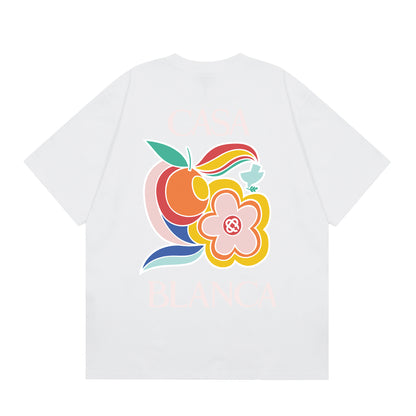 New Casa Casablanca Short Sleeve Correct Edition Ins European and American Niche Trendy Brand Cotton Casual High Street European and American T-shirt