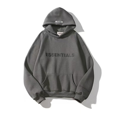 American flocked heavy hooded sweatshirt men's plush couple style winter trendy brand loose hoodie jacket for men and women