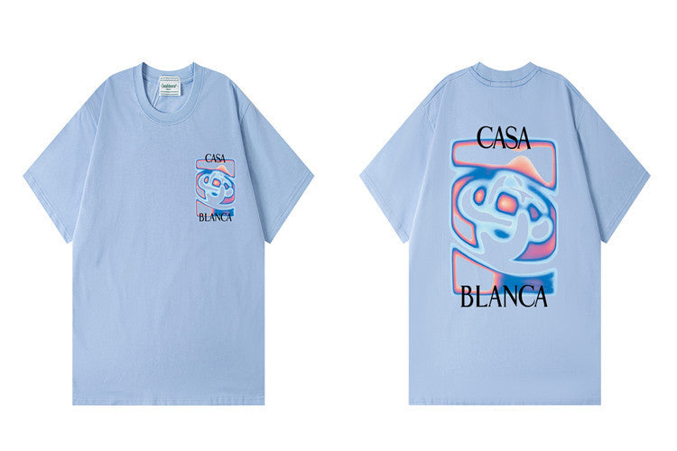 Casa American fashion brand online auction short sleeve men's couple ins summer super hot T-shirt women's top short sleeve loose European version