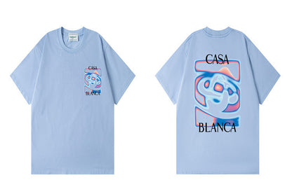 Casa American fashion brand online auction short sleeve men's couple ins summer super hot T-shirt women's top short sleeve loose European version