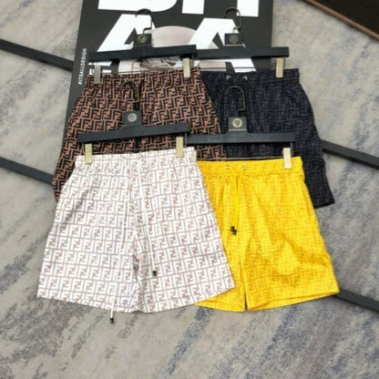 Cross-border wholesale men's beach pants double F letter seaside sports shorts quick-drying stretch slacks