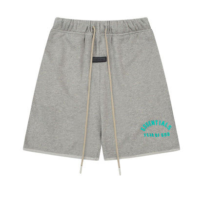 European and American trendy brand 25SS silicone letter logo casual shorts summer loose cropped pants for men and women