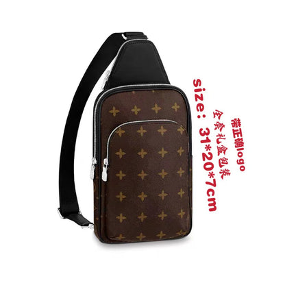 New Men's Chest Bag, Classic Plaid Bag, Shoulder Bag, Crossbody Bag, Fashion Chest Bag, Trend Men's Bag, Large Capacity Chest Bag
