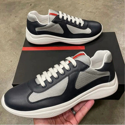 Spot new color-blocked mesh heightened athleisure men's and women's shoes leather big brand classic versatile breathable trend men (Copie)