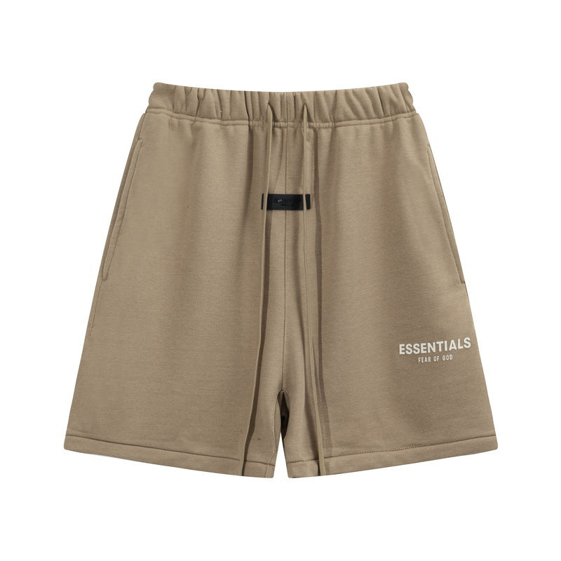 European and American trendy brand 25SS silicone letter logo casual shorts summer loose cropped pants for men and women
