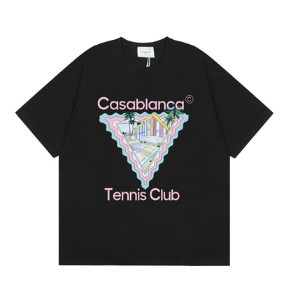 New Casa Casablanca Short Sleeve Correct Edition Ins European and American Niche Trendy Brand Cotton Casual High Street European and American T-shirt