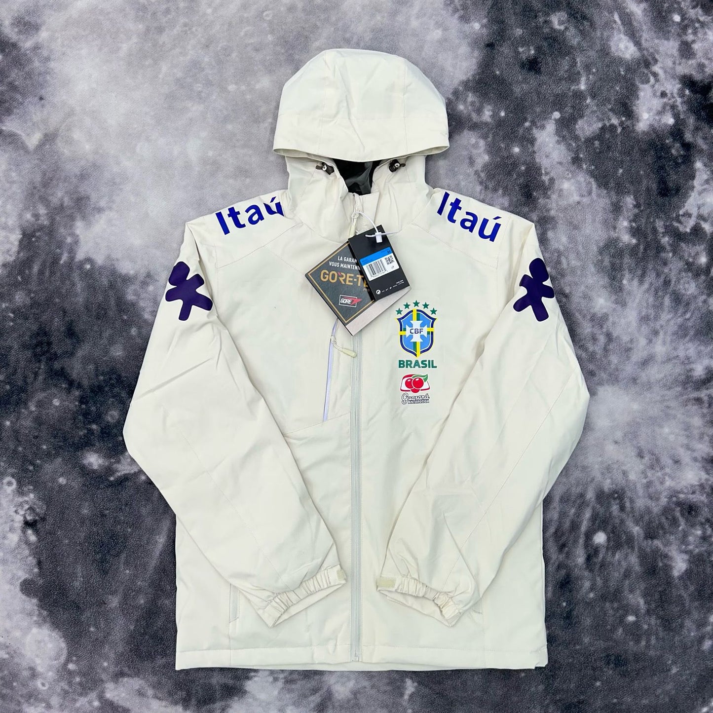 Brazilian team Neymar's windproof waterproof men's and women's fleece thin sports winter jacket with hood