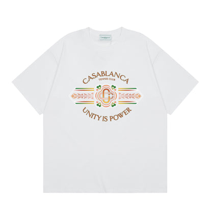 New Casa Casablanca Short Sleeve Correct Edition Ins European and American Niche Trendy Brand Cotton Casual High Street European and American T-shirt