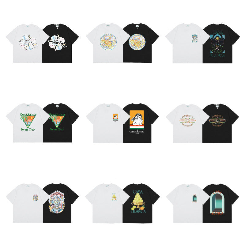 Casa American fashion brand online auction short sleeve men's couple ins summer super hot T-shirt women's top short sleeve loose European version