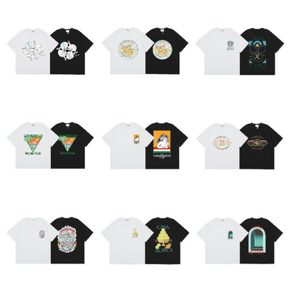 Casa American fashion brand online auction short sleeve men's couple ins summer super hot T-shirt women's top short sleeve loose European version