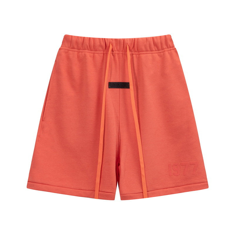 European and American trendy brand 25SS silicone letter logo casual shorts summer loose cropped pants for men and women