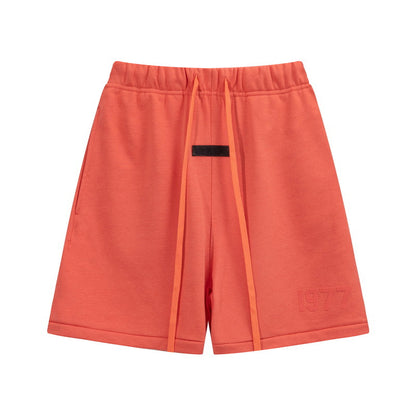 European and American trendy brand 25SS silicone letter logo casual shorts summer loose cropped pants for men and women