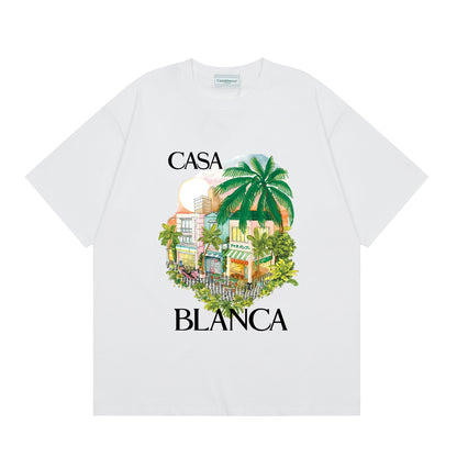 Casa American fashion brand online auction short sleeve men's couple ins summer super hot T-shirt women's top short sleeve loose European version