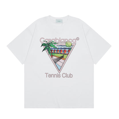 New Casa Casablanca Short Sleeve Correct Edition Ins European and American Niche Trendy Brand Cotton Casual High Street European and American T-shirt