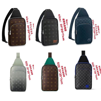 New Men's Chest Bag, Classic Plaid Bag, Shoulder Bag, Crossbody Bag, Fashion Chest Bag, Trend Men's Bag, Large Capacity Chest Bag