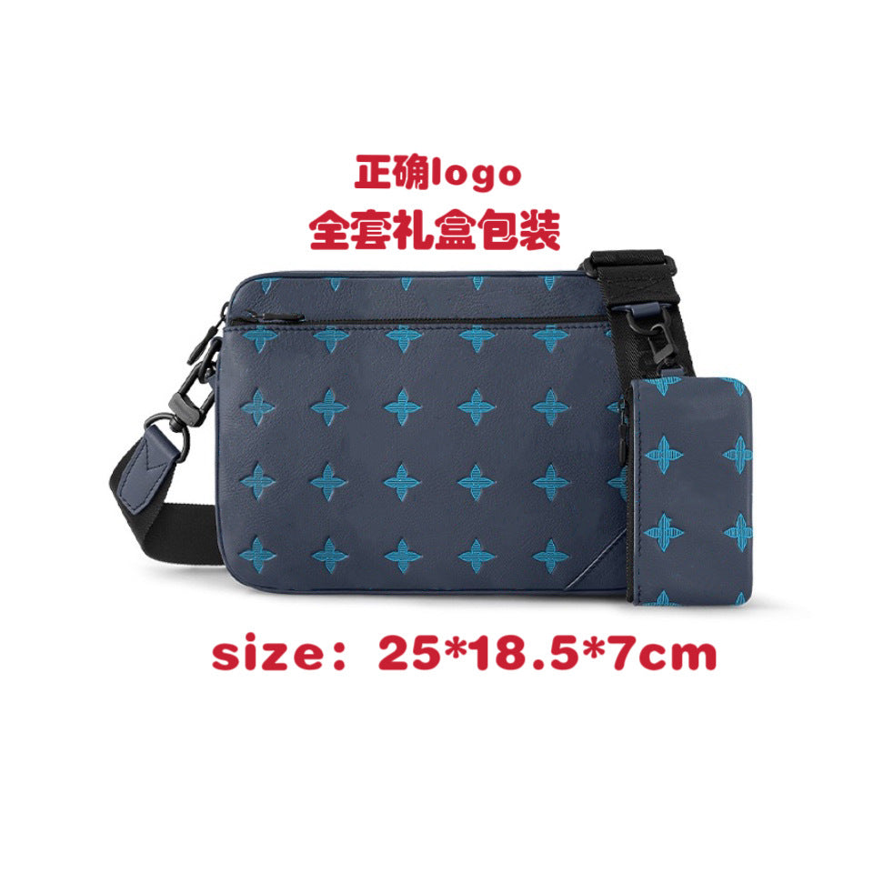 New men's bag, black samurai 3-in-1 bag, shoulder bag, versatile crossbody bag, classic old flower bag, camera bag