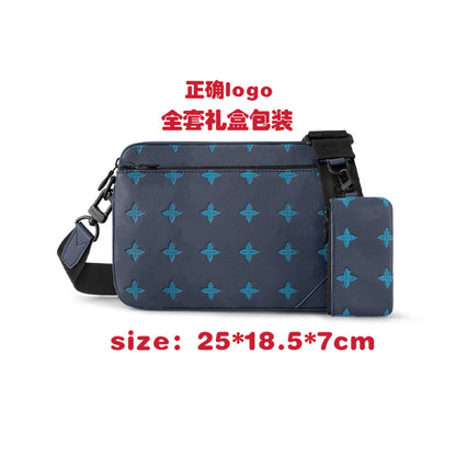 New men's bag, black samurai 3-in-1 bag, shoulder bag, versatile crossbody bag, classic old flower bag, camera bag