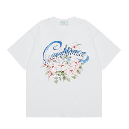 New Casa Casablanca Short Sleeve Correct Edition Ins European and American Niche Trendy Brand Cotton Casual High Street European and American T-shirt