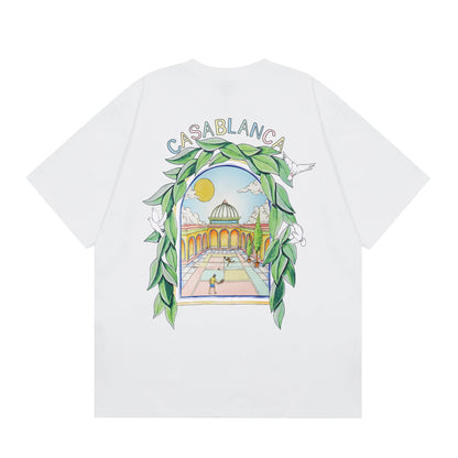New Casa Casablanca Short Sleeve Correct Edition Ins European and American Niche Trendy Brand Cotton Casual High Street European and American T-shirt