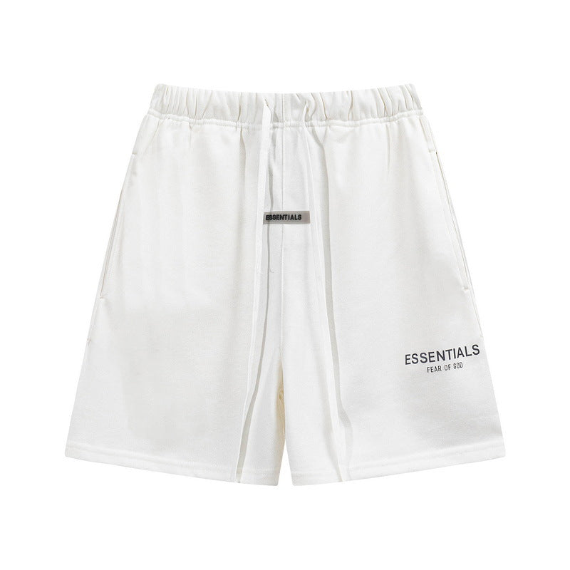 European and American trendy brand 25SS silicone letter logo casual shorts summer loose cropped pants for men and women