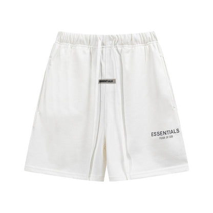 European and American trendy brand 25SS silicone letter logo casual shorts summer loose cropped pants for men and women