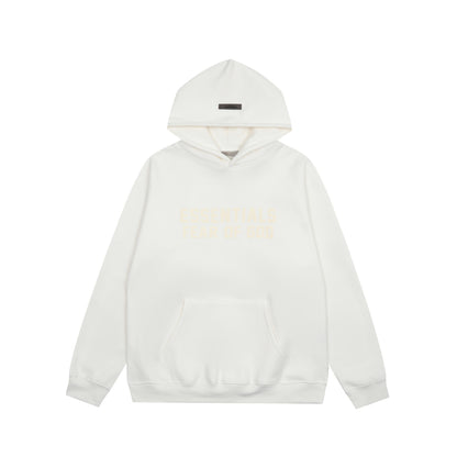 American flocked heavy hooded sweatshirt men's plush couple style winter trendy brand loose hoodie jacket for men and women