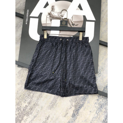 Cross-border wholesale men's beach pants double F letter seaside sports shorts quick-drying stretch slacks
