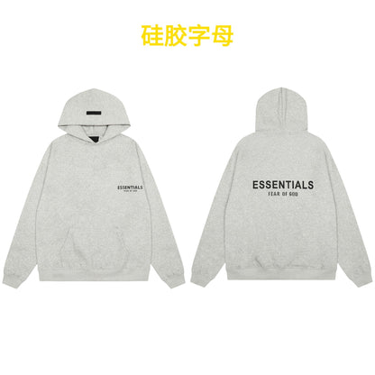 American flocked heavy hooded sweatshirt men's plush couple style winter trendy brand loose hoodie jacket for men and women
