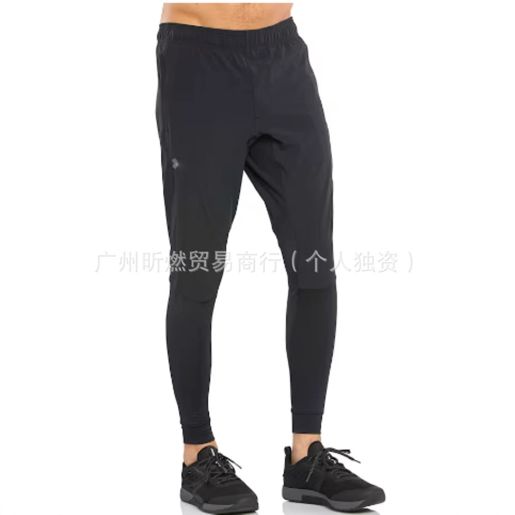 Cross-border men's outdoor sports sports students light and thin ice silk elastic breathable and quick-drying windproof trousers slacks in stock