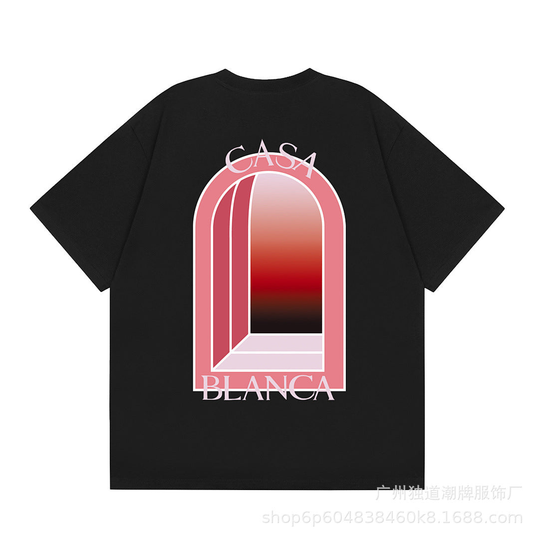 Casa American fashion brand online auction short sleeve men's couple ins summer super hot T-shirt women's top short sleeve loose European version