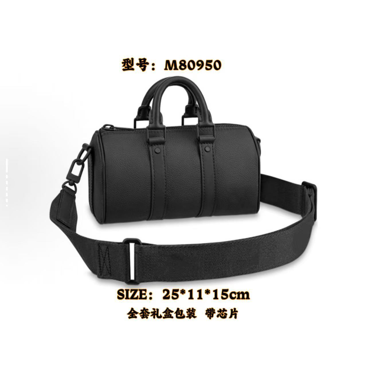 New Men's Crossbody Bag, Solid Black Samurai Bag, Shoulder Bag, Men's Cowhide Postman's Bag, Top Cowhide Camera Bag