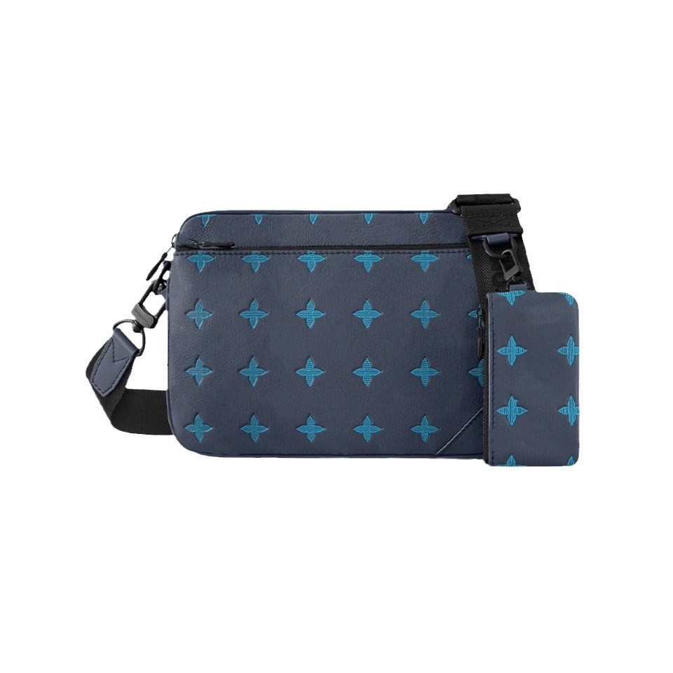New men's bag, black samurai 3-in-1 bag, shoulder bag, versatile crossbody bag, classic old flower bag, camera bag